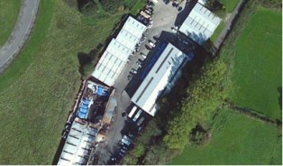 An aerial view of Loddon's battery sorting site near Basingstoke